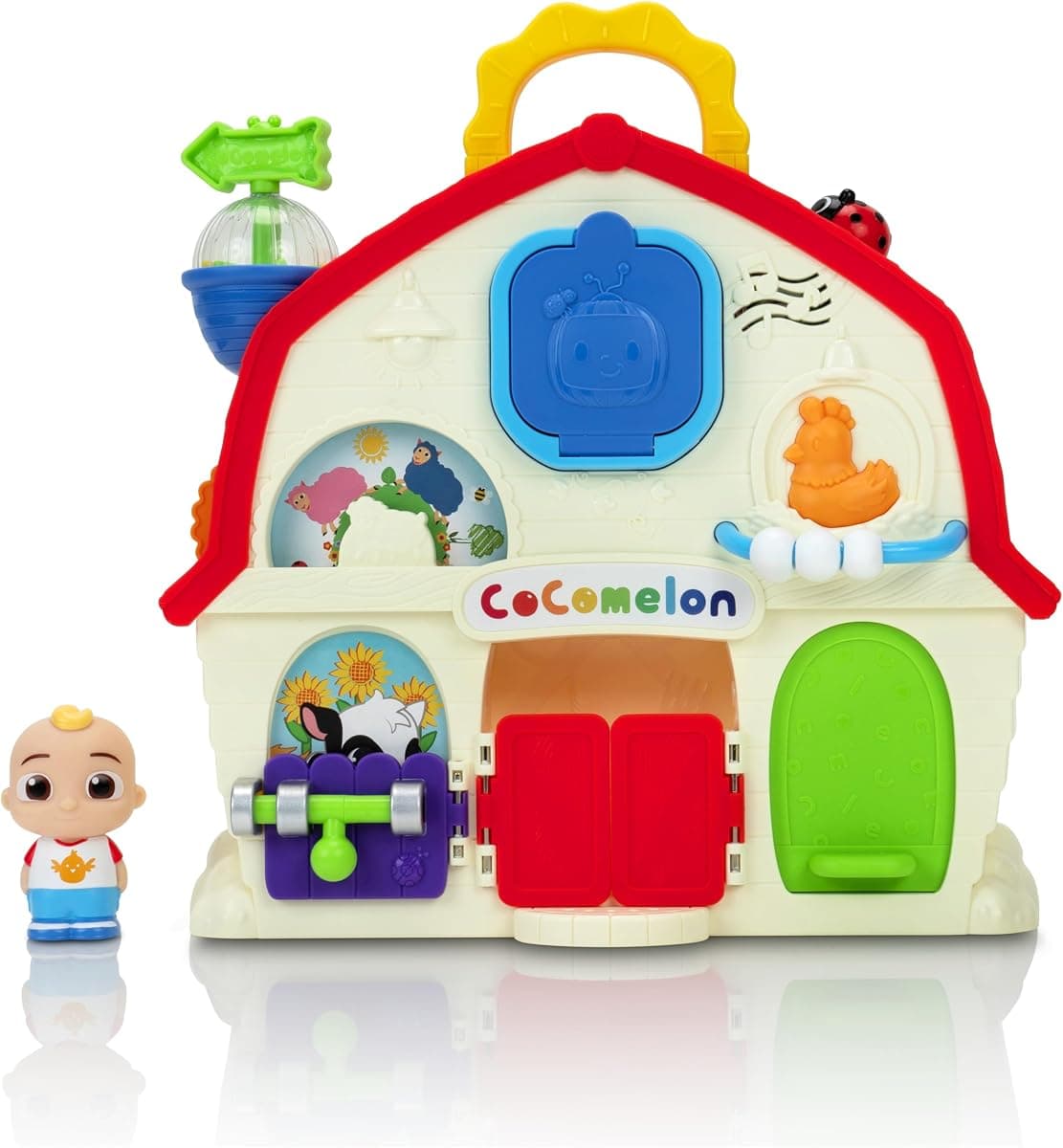 CoComelon JJ's Musical Barn Playset, 8 Sensory Features, 3 Songs