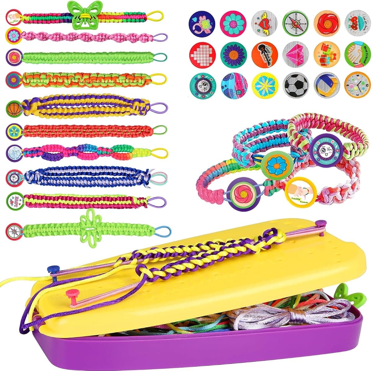 Friendship Bracelet Making Kit, DIY String Maker Craft Set