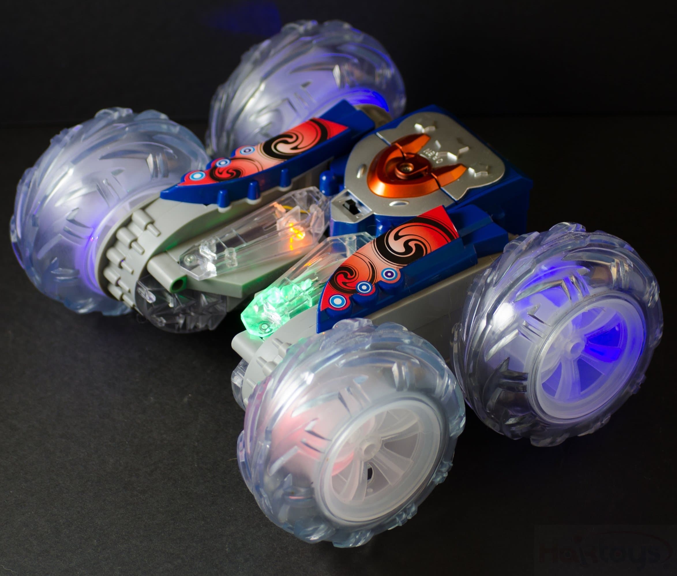 Haktoys HAK104 RC Stunt Master Extreme 360° Tumbling & Spinning Action Acrobatic Rechargeable Car Radio Control with LED Lights, Colors May Vary, Safe & Durable, Great Present for Kids, Boys & Girls