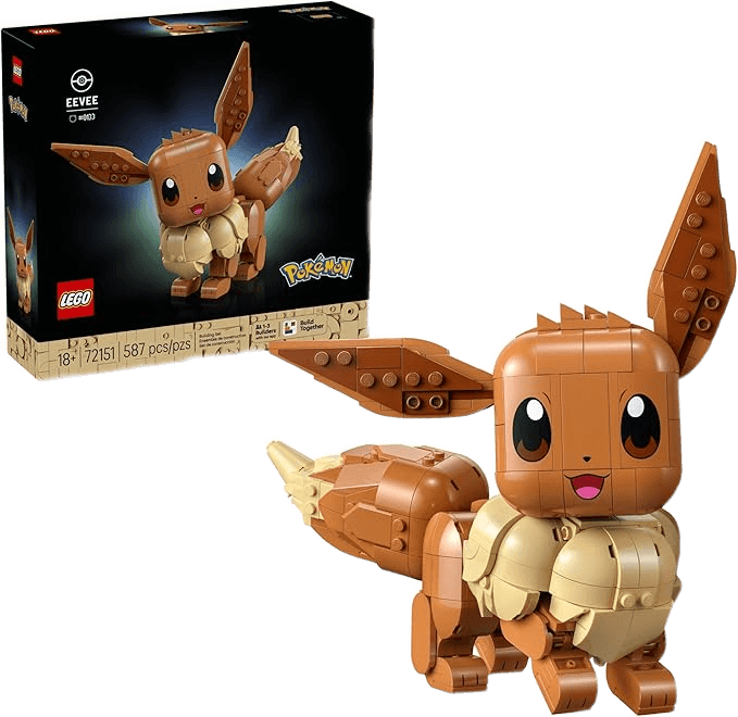 LEGO Pokemon Eevee 72151 Collectible Posable Building Set for Display