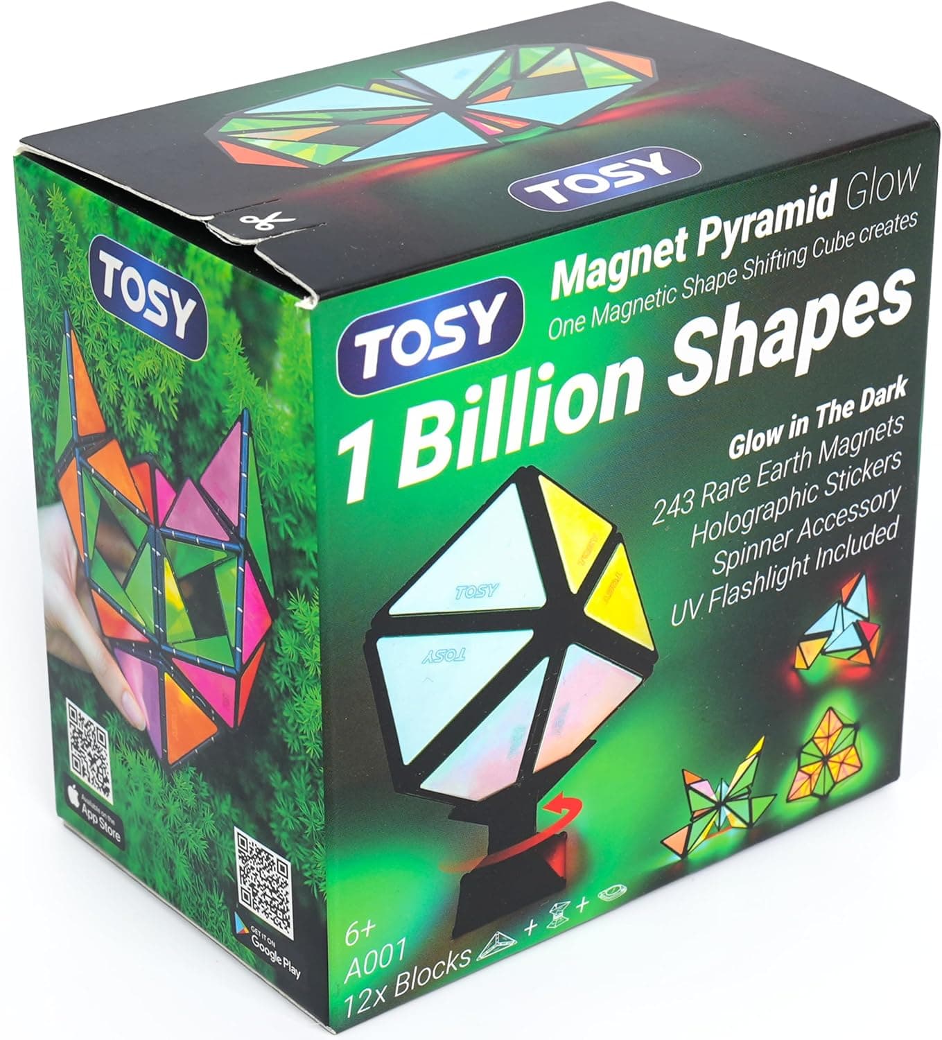 TOSY Magnet Pyramid Glow Magnetic Puzzle Cube