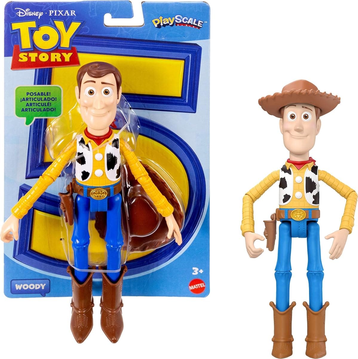 Toy Story 5 Woody 7-inch Posable Action Figure by Mattel