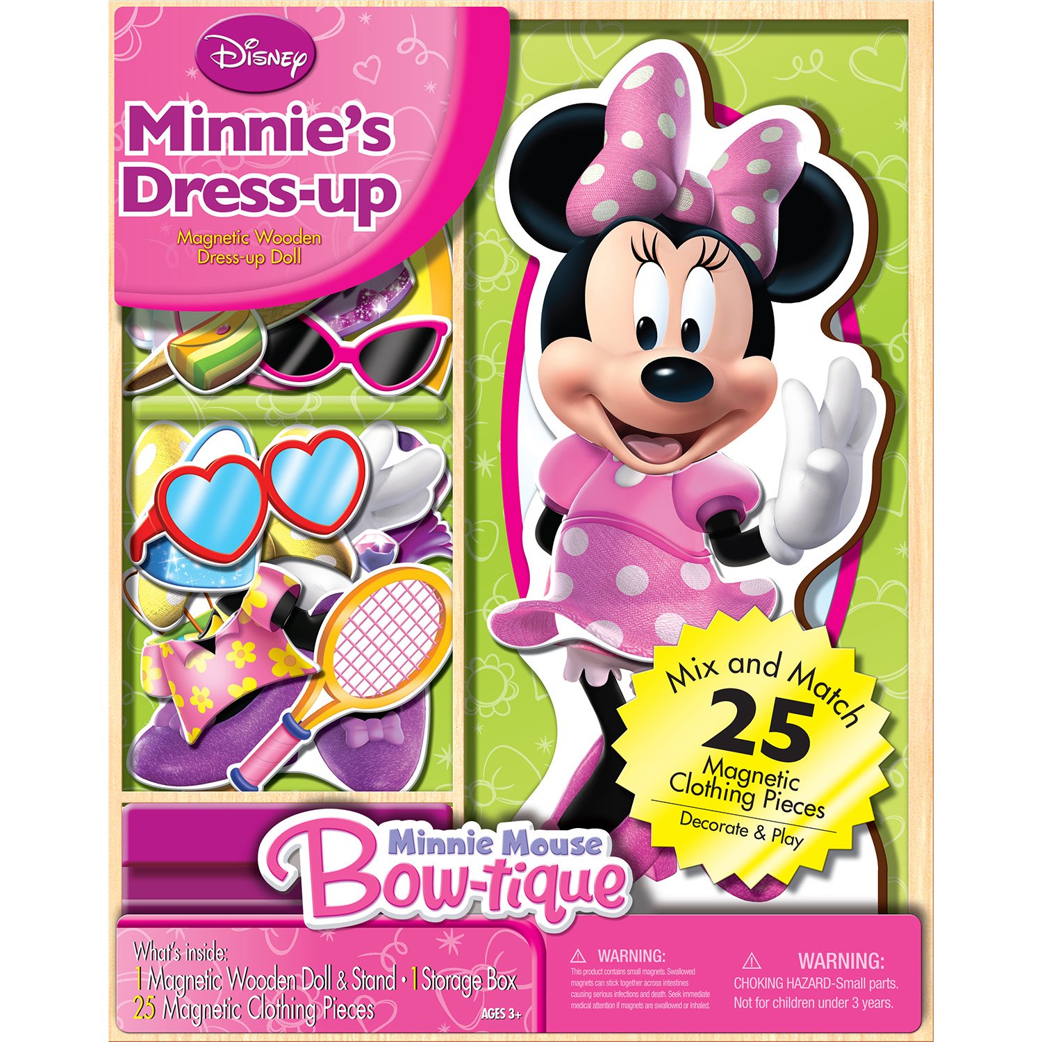 Bendon Disney Minnie Mouse Wooden Playset, 25Piece ToysPlus