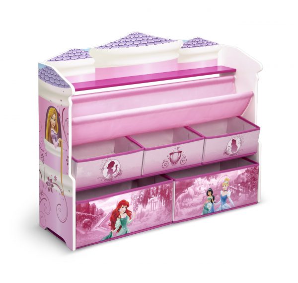 Delta Children Deluxe Book & Toy Organizer, Disney Princess