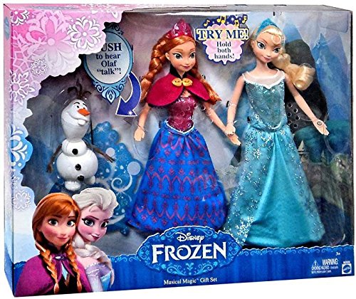 Disney Frozen Musical Magic Elsa & Anna 12" Dolls with 4" Talking Olaf Gift Set