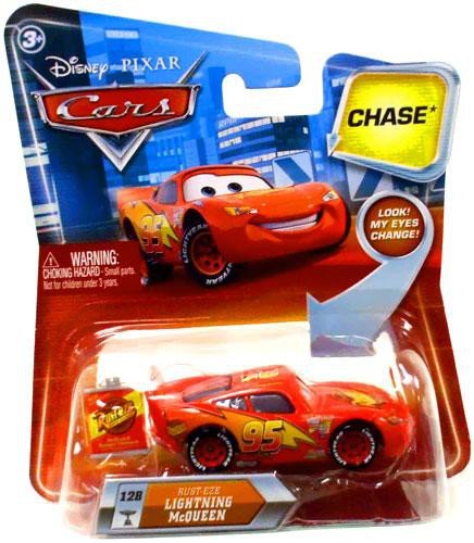 Disney / Pixar CARS Movie 155 Die Cast Car with Lenticular Eyes Series 2 RustEze  Lightning McQueen Chase Piece! - ToysPlus