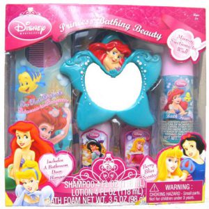Disney Princess Bathing Beauty 6 Pcs Gift Set (Mirror, Bath Foam, Lotion, Door Hanger, Comb, Shampoo)