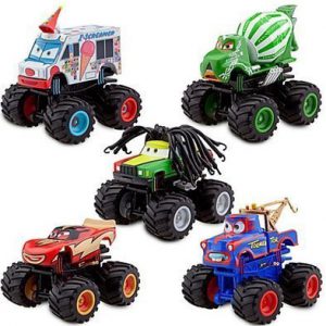 Disney Store Cars Toon Deluxe Monster Truck Mater Figure Set Rolling Wheels by Lgp