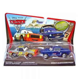 Disney/Pixar Cars 2 Movie Die-Cast Vehicles, Darrell Cartrip and Brent Mustangburger, 1:55 Scale
