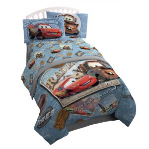 Jay Franco Disney/Pixar Cars Tune Up Blue/Gray 3 Piece Twin Sheet Set with Lightning McQueen & Mater (Official Disney/Pixar Product)