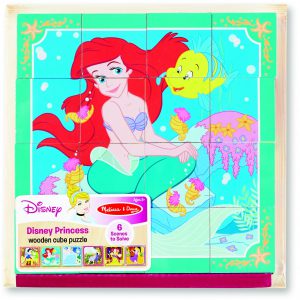 Melissa & Doug Disney Princess Wooden Cube Puzzle With Storage Tray - 6 Puzzles in 1