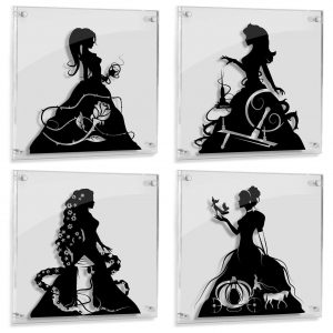Princesses Belle Aurora Rapunzel Cinderella (Individual listings) - FRAMED hand cut paper art
